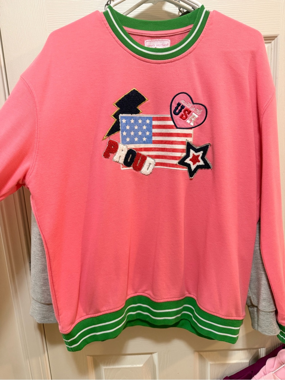 Simply Southern USA Flag Varsity Crew Sweatshirt